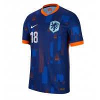 Camiseta Países Bajos Donyell Malen #18 Segunda Equipación Replica Eurocopa 2024 mangas cortas